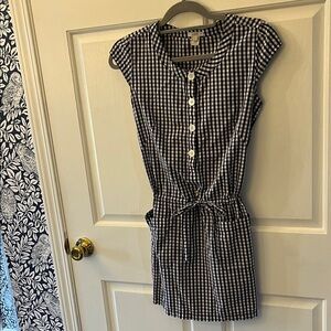 J. Crew Navy and White Checkered Dress size 2